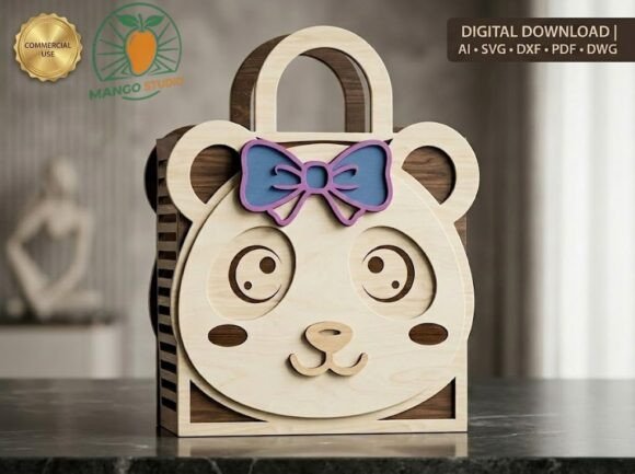 Download 3D Layered Panda Gift Box Laser Cut - Premium Resources