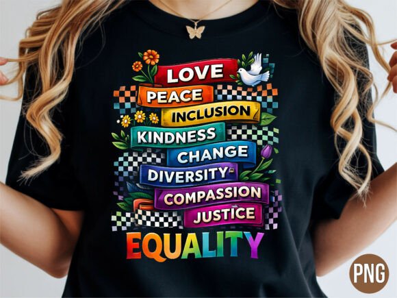 Download Love Peace Kindness Equality PNG T-shirt - Premium Bundle