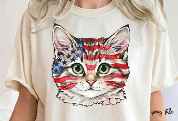 Download USA Flag 4th of July Shirt PNG Funny Cat - Usa Collection